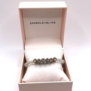 Sparkle & Bling Bracelet Crystal and Rhinestone Adjustable with Box